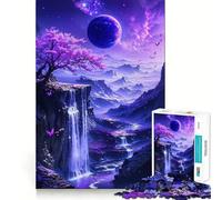 Rompecabezas de fantasía de Flores de Cerezo moradas para Adultos, 1000 Piezas, Juguete de lógica Resistente, Alivio de tensión, Borde Transparente, Regalo Premium (50x75cm)