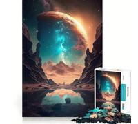 Rompecabezas de fantasía de Paisaje Espacial de 1000 Piezas para Adultos Think Smart Toy Family Joy Pieza de Arte de Corte preciso (38x26cm)