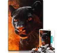 Rompecabezas de fantasía de Pantera Negra para Adultos Ideal para Juegos educativos colección de Artistas Bellas Artes (26x38cm)