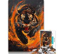 Rompecabezas de fantasía de Tigre para Adultos y Adolescentes desafiante y difícil con Piezas aleatorias Que encajan Perfectamente (50x75cm)