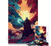 Rompecabezas de fantasía de un hechicero usando Magia en un Paisaje fantástico, 1000 Piezas, Juguete de lógica Pura, Actividad para el hogar, Corte Limpio, Bonito Regalo (38x26cm)