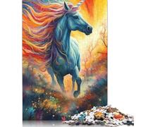 Rompecabezas de fantasía de Unicornio y Caballo, 100% cartón Reciclado, Rectangular, para Adultos y niños, 1000 Piezas (75 x 50 cm)