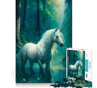Rompecabezas de fantasía de Unicornio y Caballo,1000 Piezas,Divertido,para estimular la concentración,Cortado con láser para un Ajuste, Actividad para Compartir con Seres Queridos (38x26cm)