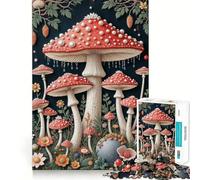 Rompecabezas de fantasía del Bosque de Setas para Adultos, 1000 Piezas, Juguete para la Mente, Alivio de la ansiedad, Bordes precisos, Regalo Original (38x26cm)