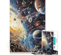 Rompecabezas de fantasía del Sistema Solar de 1000 Piezas para Adultos Juego Mental Pasatiempo en casa Bordes limpios Un Regalo Encantador (38x26cm)