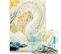 Rompecabezas de fantasía Dragón Blanco de 1000 Piezas Juguete Que desafía la Mente Troquelado de Alta precisión Un Reto Divertido para Pasar el Tiempo (38x52cm)