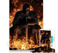 Rompecabezas de fantasía El Caballero de Fuego de 1000 Piezas para Adultos Juguete Mental Relajante y Divertido Corte Premium Regalo de cumpleaños 50x75cm