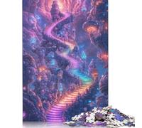 Rompecabezas de fantasía Escalera al Cielo, único Rompecabezas Rectangular de Papel para decoración del hogar, para Adultos y Adolescentes, Regalo para el Día de la Madre, 1000 Piezas (38 x 26 cm)