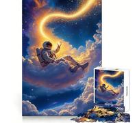 Rompecabezas de fantasía Espacial de un Astronauta relajándose en Nubes cósmicas para Adultos,1000 Piezas,para Practicar el razonamiento,Actividad de Ocio,Bordes de Primera Calidad,Regalo navideño