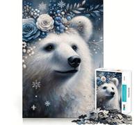 Rompecabezas de fantasía Invernal con Oso Polar de 1000 Piezas para Adultos Juguete Que desafía la Mente Corte preciso alineación Actividad Nocturna Divertida para Toda la Familia (38x26cm)