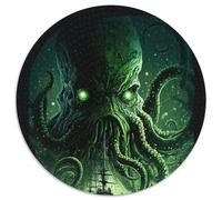 Rompecabezas de fantasía Oscura de Cthulhu de 1000 Piezas para Adultos Rompecabezas Redondo de 1000 Piezas Actividad Familiar, decoración del hogar DIY, Regalo navideño (67,5x67,5cm)