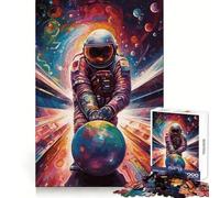 Rompecabezas de fantasía para Adultos: Astronauta Jugando a los Bolos, 1000 Piezas Un desafío Mental para Disfrutar en Silencio Corte preciso (38x52cm)