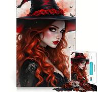 Rompecabezas de fantasía Pelirroja de 1000 Piezas para Adolescentes Mejora la Memoria Estilo Casual y Relajante Bordes precisos Regalo Elegante (38x52cm)