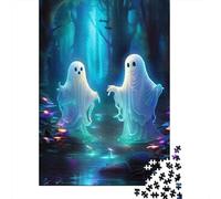 Rompecabezas de Fantasmas de Dibujos Animados, Juego de Bricolaje, Rompecabezas de cartón Premium para Mujeres y Hombres, 1000 Piezas (38 x 26 cm)