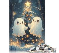 Rompecabezas de Fantasmas navideños, Juego de Bricolaje, Rompecabezas Rectangular de Papel para Regalo de cumpleaños de niño o niña, 1000 Piezas (26 x 38 cm)