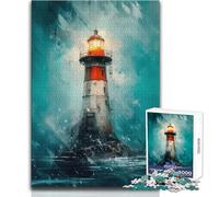 Rompecabezas de Faro nevado de 1000 Piezas para Adolescentes, Desarrollo cognitivo, Divertido Juego, celebración Especial, Regalo, tamaño 38x52cm