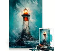 Rompecabezas de Faro nevado para Adultos, 1000 Piezas, Rompecabezas para ejercitar la Mente, Ideal para el hogar, Regalo de cumpleaños (38x26cm)