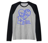 Rompecabezas de Felicidad con diseño de corazón Camiseta Manga Raglan