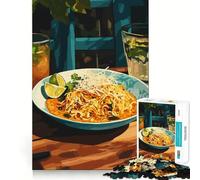 Rompecabezas de Fideos con Lima y Hierbas, 1000 Piezas, para Adultos Juguete cognitivo para Fortalecer los Lazos afectivos Patrón de ensamblaje Artículo de Regalo de Papá Noel (50x75cm)