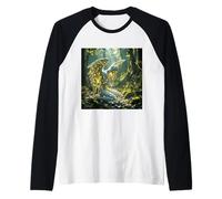 Rompecabezas de figura angélica de fantasía Camiseta Manga Raglan