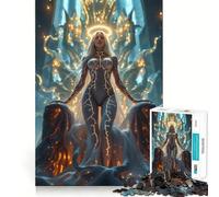 Rompecabezas de Figura angelical con Venas Doradas,1000 Piezas,Juego de concentración Mental,Corte de precisión,Bordes Suaves,Juego para Construir Conexiones significativas (50x75cm)