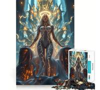 Rompecabezas de Figura angelical con Venas Doradas,1000 Piezas,Juego de concentración Mental,Corte de precisión,Bordes Suaves,Juego para Construir Conexiones significativas (38x26cm)