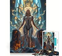 Rompecabezas de Figura angelical con Venas Doradas,1000 Piezas,Juguete de construcción Focus,Ajuste Firme,Montaje Seguro,Juguete de Entretenimiento para Interiores (38x52cm)