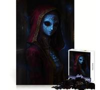 Rompecabezas de Figura misteriosa con máscara de Diablo y Capucha roja para Adultos, 1000 Piezas, Juguete Intelectual, Juego Relajante, Arte de Pared de Calidad (38x52cm)