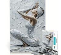 Rompecabezas de Figuras Blancas de 1000 Piezas Juego de concentración Mental Corte de precisión Bordes Lisos Actividad Absorbente para Noches tranquilas (50x75cm)