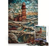 Rompecabezas de Filigrana de Faro Sereno de 1000 Piezas para Adolescentes, Juguete de lógica Mental, Escape Tranquilo, Arte de Bordes Finos, Coleccionable (38x52cm)