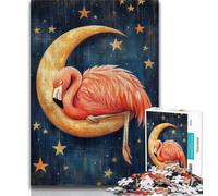 Rompecabezas de Flamenco durmiendo en la Luna para Adultos, 2000 Piezas, Juego desafiante para Toda la Familia con Piezas aleatorias Que se entrelazan,70x100cm