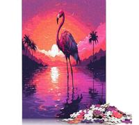 Rompecabezas de Flamenco en el Lago, Juegos creativos, Rompecabezas de cartón Premium para Mujeres y Hombres, Regalo de cumpleaños, 1000 Piezas (26 x 38 cm)