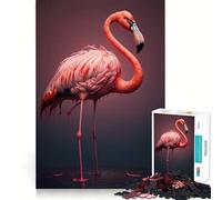 Rompecabezas de Flamenco Rosa de 1000 Piezas para Adolescentes Juguete de lógica, Sencillo y Divertido Bordes Suaves Regalo Elegante (50x75cm)
