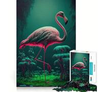 Rompecabezas de Flamenco Rosa de 1000 Piezas para Adolescentes, Juguete de lógica, Tren, Ligero, Relajante, Corte Suave, decoración de Pared (38x26cm)