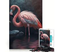Rompecabezas de Flamenco Rosa de 1000 Piezas para Adultos Juguete Inteligente para el hogar Bordes Lisos Artículo de colección (38x26cm)