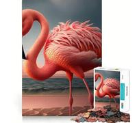 Rompecabezas de Flamenco Rosa de 1000 Piezas para Adultos Juguete para ejercitar la Mente Diseño Casual y Relajante Colección de Piezas de Arte para armar (38x52cm)