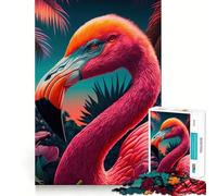Rompecabezas de Flamenco Rosa de 1000 Piezas para Adultos Rompecabezas Suave para Relajarse Imagen para armar Artículo de Santa Claus (38x52cm)