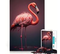 Rompecabezas de Flamenco Rosa para Adultos de 1000 Piezas, Juguete para ejercitar la Mente, diversión Familiar, Corte de precisión, Regalo Encantador (38x26cm)