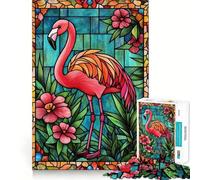 Rompecabezas de flamencos con vidrieras para Adolescentes, 1000 Piezas, para Mejorar la Memoria, el Entretenimiento en casa, Bordes precisos, 50x75cm