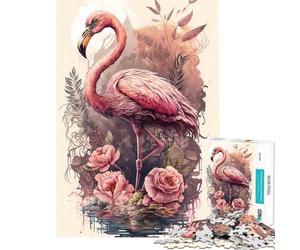 Rompecabezas de flamencos de 1000 Piezas para Adultos Juguete irreal y adictivo para Cultivar la Paciencia Juego Educativo Actividades Familiares Obra de Arte Regalo Ideal (Tamaño 38x26cm)