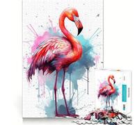 Rompecabezas de flamencos en Acuarela de 1000 Piezas para Adolescentes Estimula la Mente Diversión sin Espacios Ajuste Entretenimiento cautivador para Interiores acogedores (38x26cm)