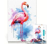 Rompecabezas de flamencos en Acuarela de 1000 Piezas para Adultos Juego Divertido y fácil de armar Ideal para Disfrutar en Familia (38x52cm)