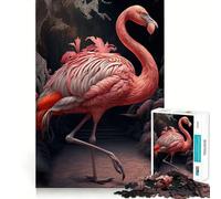 Rompecabezas de flamencos Rosas de 1000 Piezas para Adolescentes Juguete de lógica Mental Juego de Escape Relajante Arte de Bordes Finos Coleccionable (38x52cm)