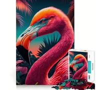 Rompecabezas de flamencos Rosas para Adolescentes, 1000 Piezas, Wise Think Toy, Gentle Leisure, Corte Ajustado, Lista de Deseos de Santa Claus (50x75cm)