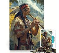 Rompecabezas de flautista Nativo Americano para Adolescentes, 1000 Piezas, diseño Relajante y fácil de armar, Regalo clásico (38x26cm)