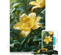 Rompecabezas de Flores Amarillas en un exuberante follaje para Adolescentes,1000 Piezas,Juego de Habilidades mentales,Cortado con láser para un Tiempo de relajación Ejercicios mentales