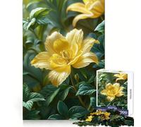 Rompecabezas de Flores Amarillas en un follaje exuberante, 1000 Piezas para Adultos Claridad Mental, relajación y diversión Bordes Finos (38x52cm)
