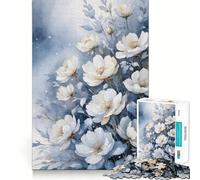 Rompecabezas de Flores Blancas en Acuarela para Adolescentes 1000 Piezas Divertido y Estimulante con componentes Resistentes y de Corte Limpio una Actividad entrañable para Compartir (50x75cm)