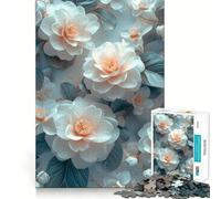 Rompecabezas de Flores Blancas para Adultos 1000 Piezas para desarrollar la Memoria Divertido de Alta precisión fácil de Aprender para Disfrutar en Familia (50x75cm)