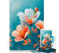 Rompecabezas de Flores Blancas y Naranjas 1000 Piezas Juego de concentración Mental diseño de Ajuste Huecos desafío Cerebral Interactivo para el hogar (38x52cm)